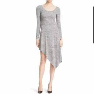Alice + Olivia Geneva Gray 3/4 Sleeve Scoop Neck Knit Midi Dress